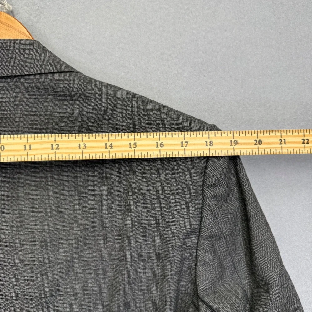 Mani by‎ Giorgio Armani Mens Gray Glen Check Virgin Wool Blazer Jacket Size 40R